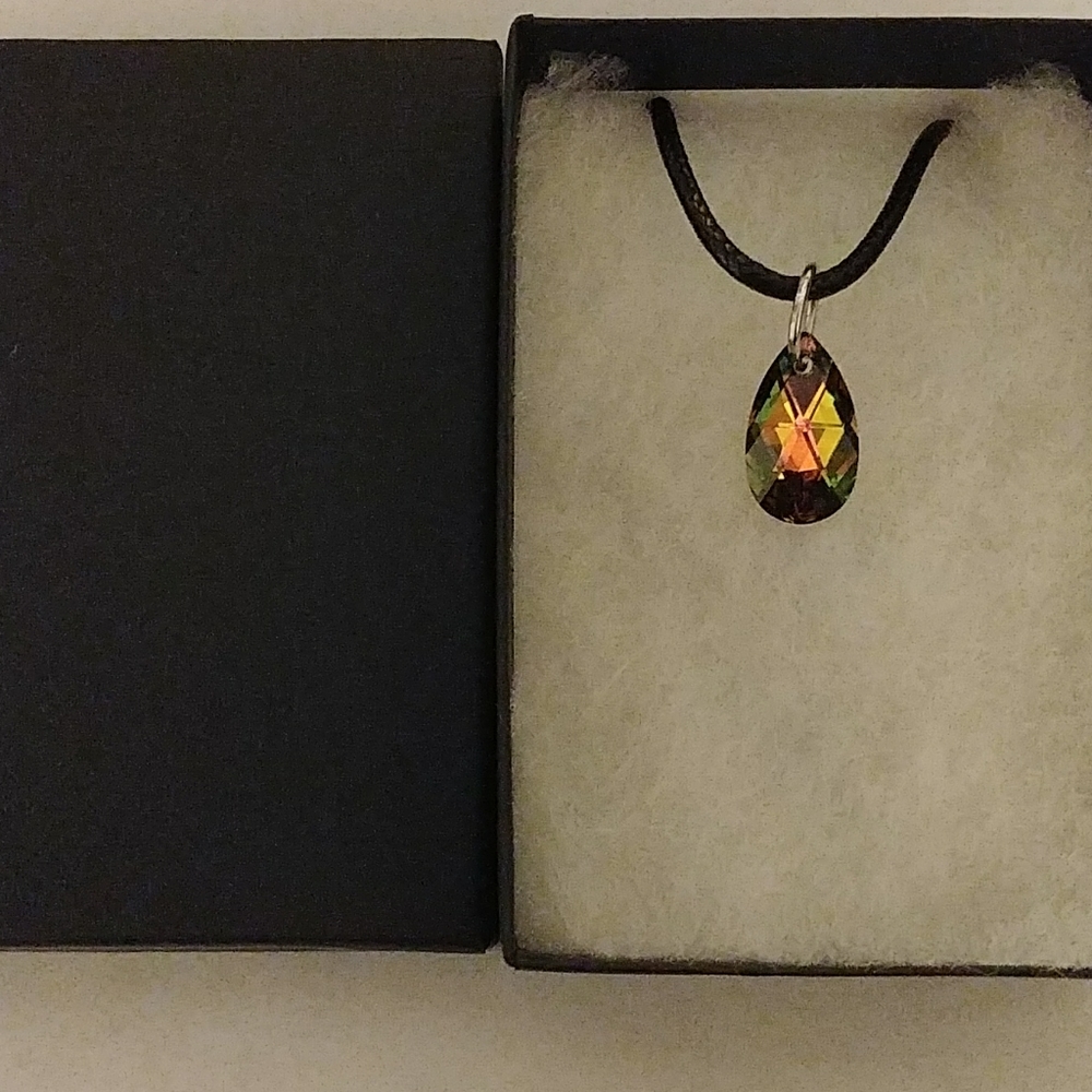 Cypress Green Crystal Teardrop Necklace - Picture 6 of 8